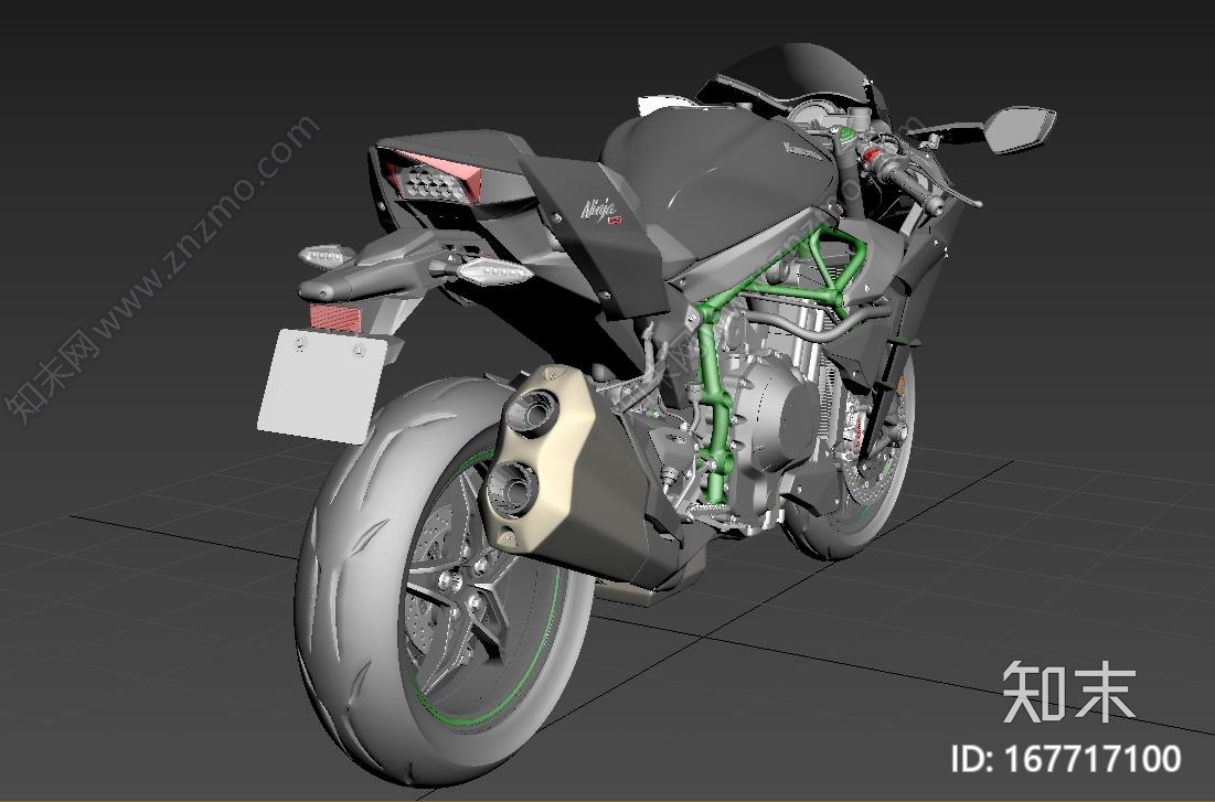 川崎忍者h2r摩托车CG模型下载【ID:167717100】