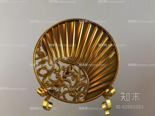 金色铁艺装饰品3D模型下载【ID:62803353】