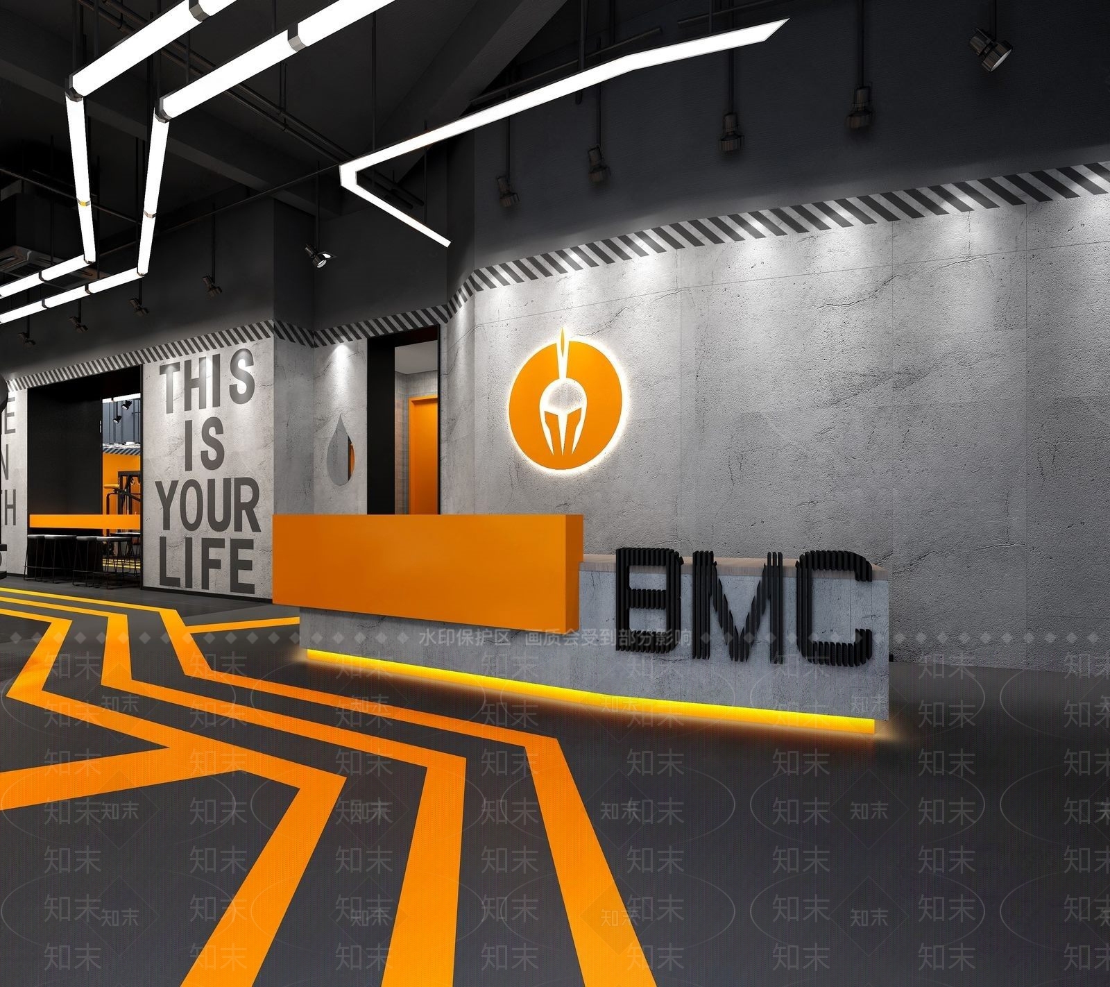 现代健身房前台3D模型下载【ID:972565090】