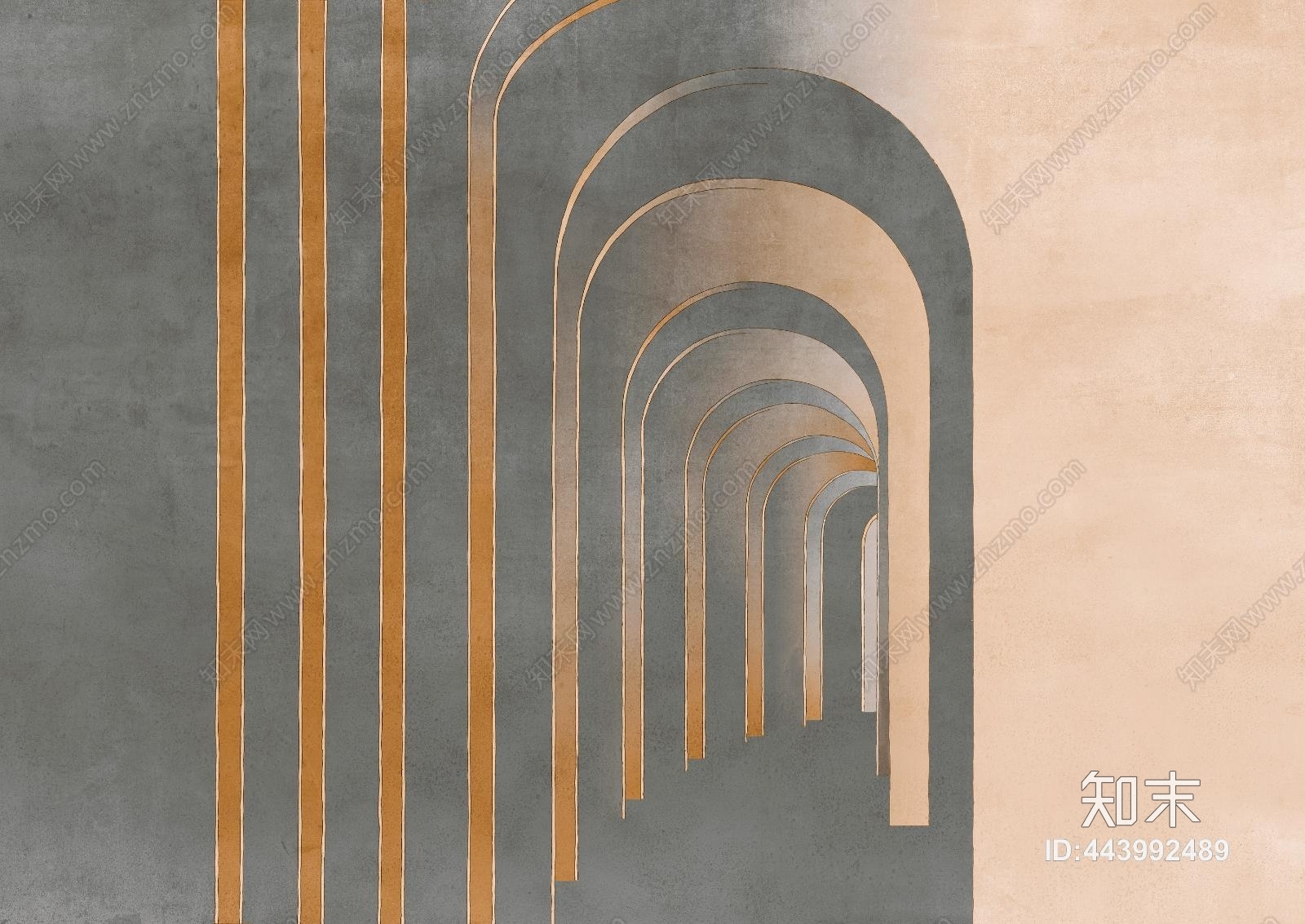 欧式建筑室内圆顶门装饰壁纸壁画贴图下载【ID:443992489】