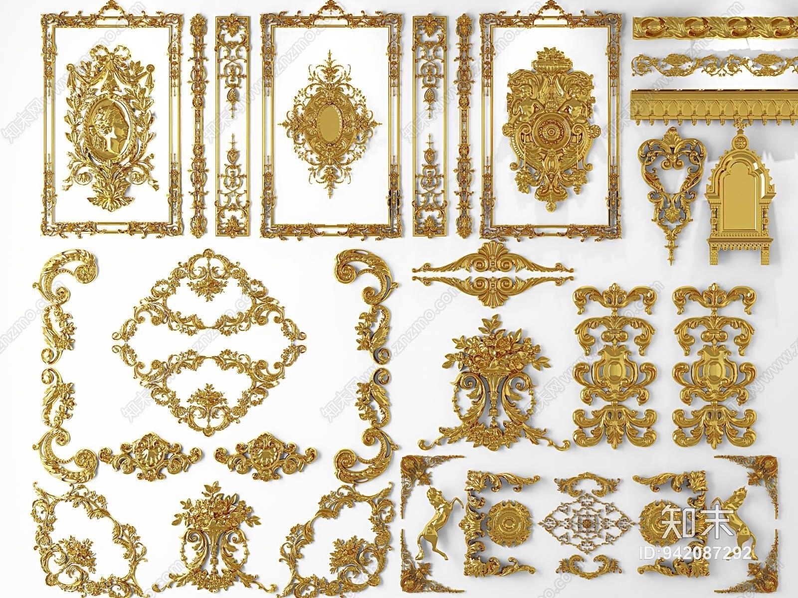 简欧角线雕花3D模型下载【ID:942087292】