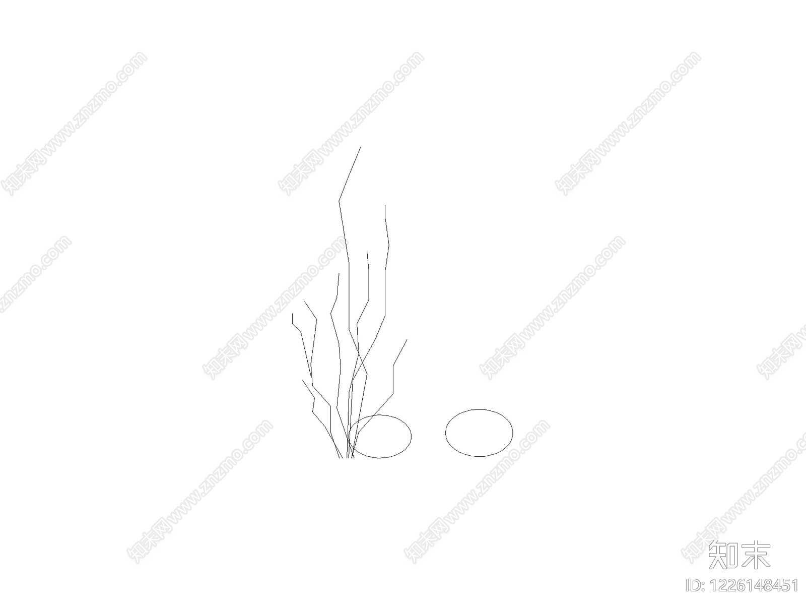 现代,新中式水生植物CAD图纸