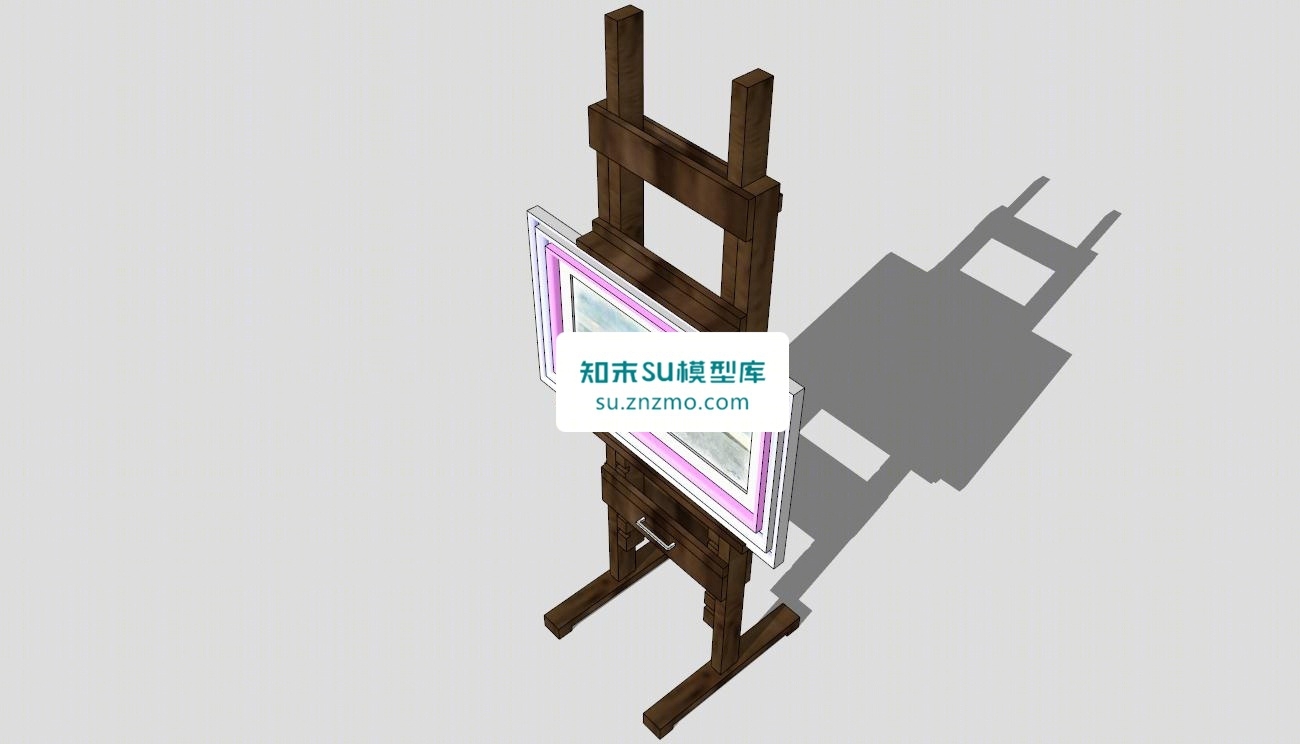 黑板架画架SU模型下载【ID:148497295】