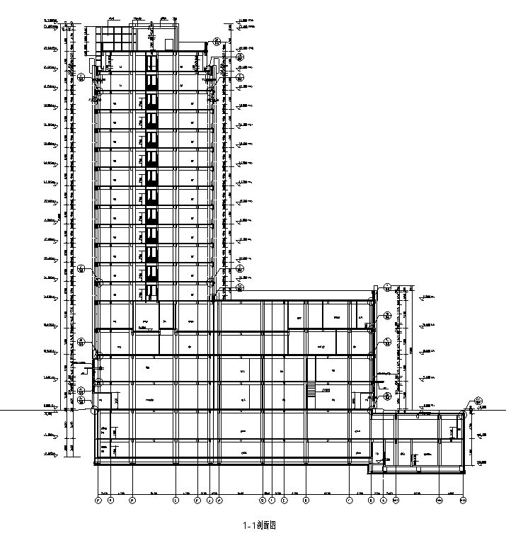 [内蒙古]高层框架结构办公、公寓及商业餐饮建筑施工图施工图下载【ID:149953163】