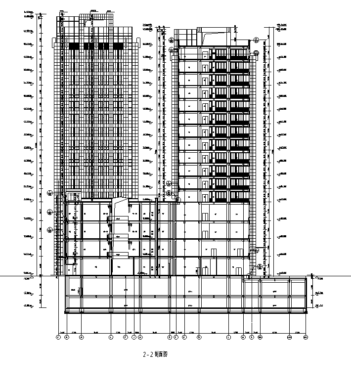 [内蒙古]高层框架结构办公、公寓及商业餐饮建筑施工图施工图下载【ID:149953163】