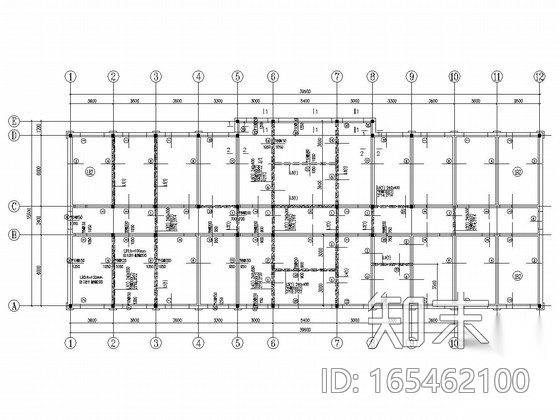 [山西]地上二层砖混结构办公楼结构施工图cad施工图下载【ID:165462100】