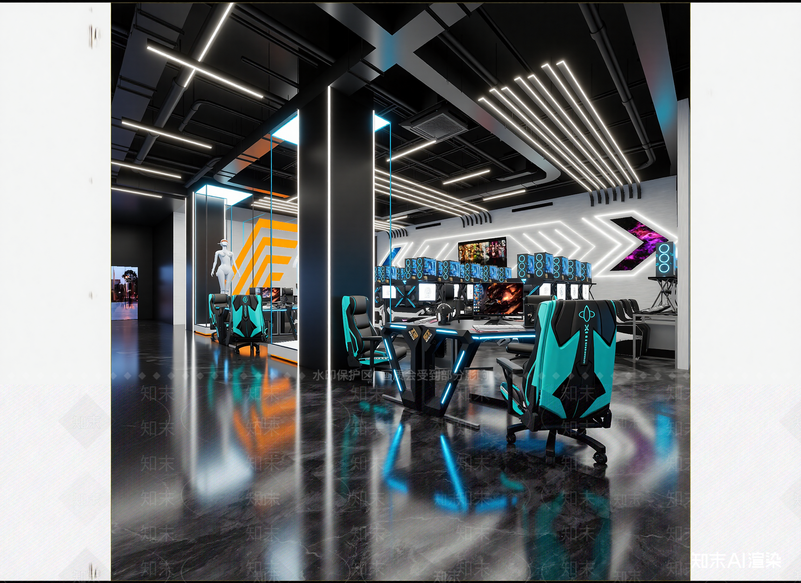 现代电竞房3D模型下载【ID:1214785496】