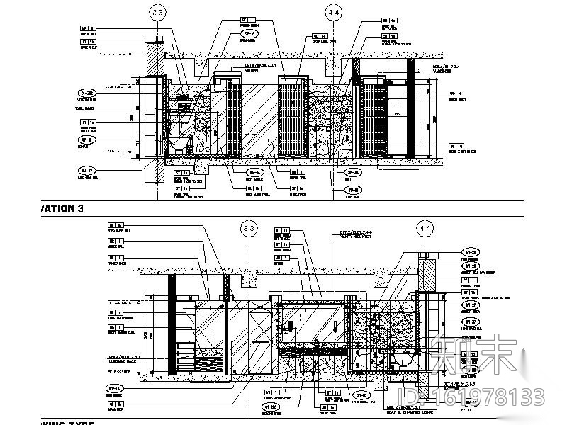 [北京]五星级酒店豪华B1型套房样板间施工图cad施工图下载【ID:161978133】