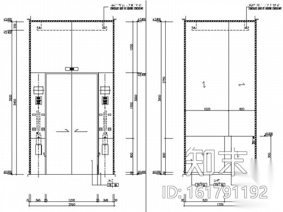 [河北]某五星级豪华酒店电梯厅室内装修施工图cad施工图下载【ID:161791192】