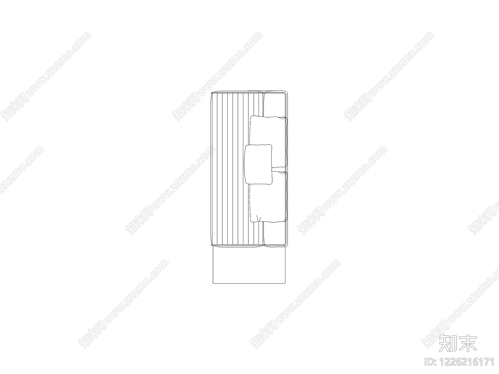 正反沙发组合cad施工图下载【ID:1226216171】