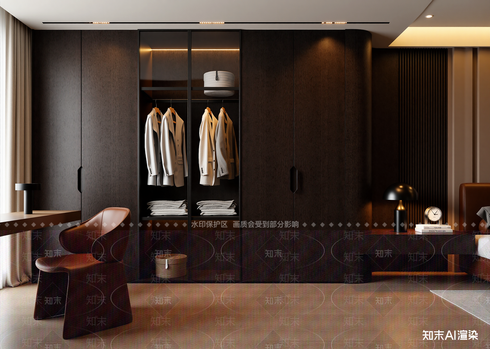 现代衣帽间3D模型下载【ID:1214577330】