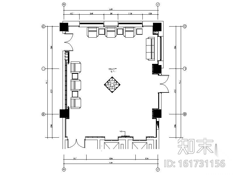 某办公楼领导会议室装修施工图cad施工图下载【ID:161731156】