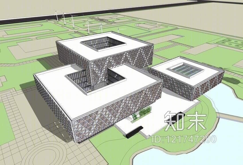 现代风格图书馆SU模型下载【ID:121747200】