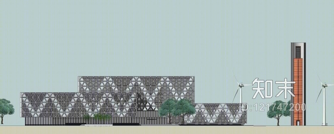 现代风格图书馆SU模型下载【ID:121747200】