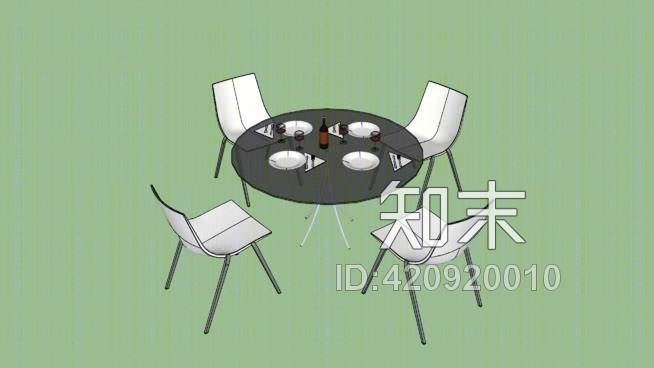 4餐桌SU模型下载【ID:420920010】