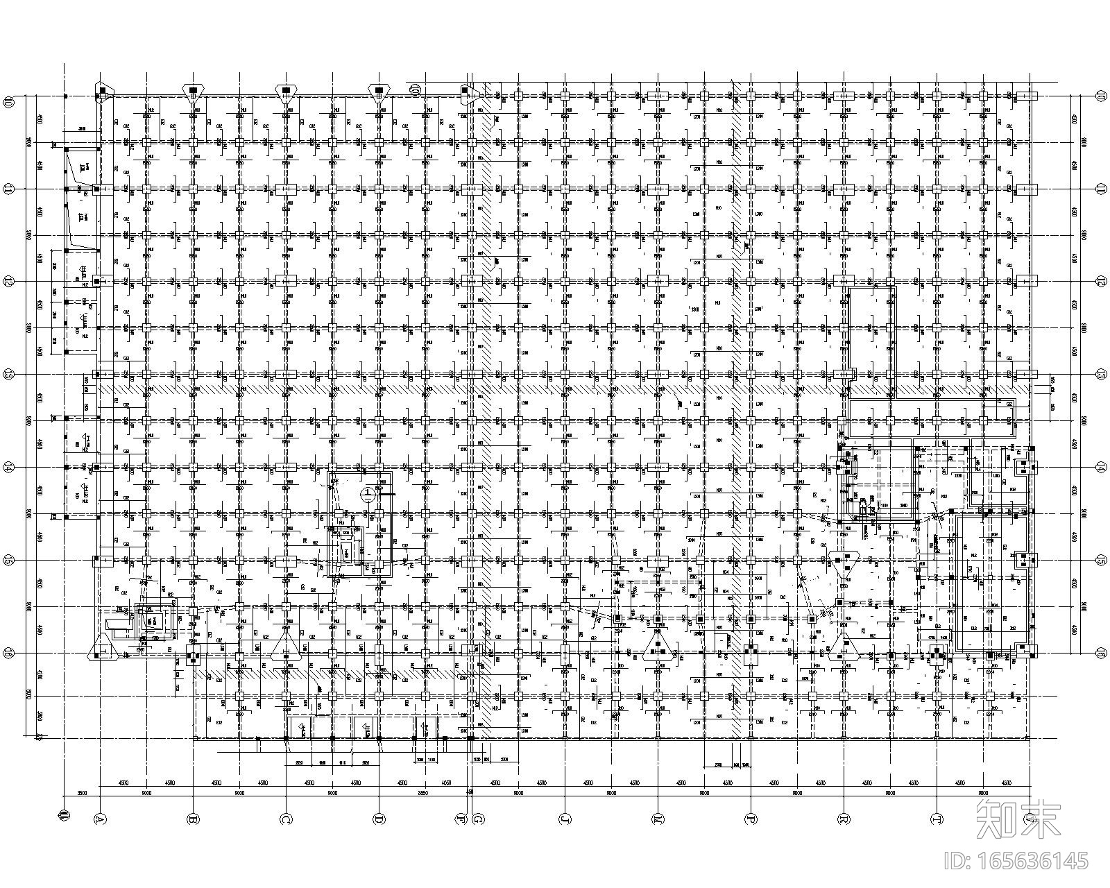 某多跨钢结构厂房结构全套施工图（CAD）施工图下载【ID:165636145】