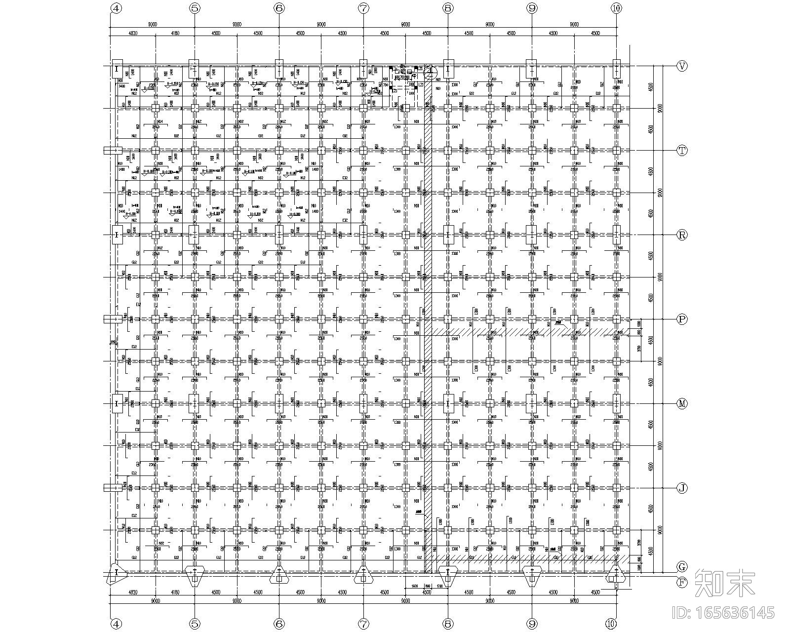 某多跨钢结构厂房结构全套施工图（CAD）施工图下载【ID:165636145】