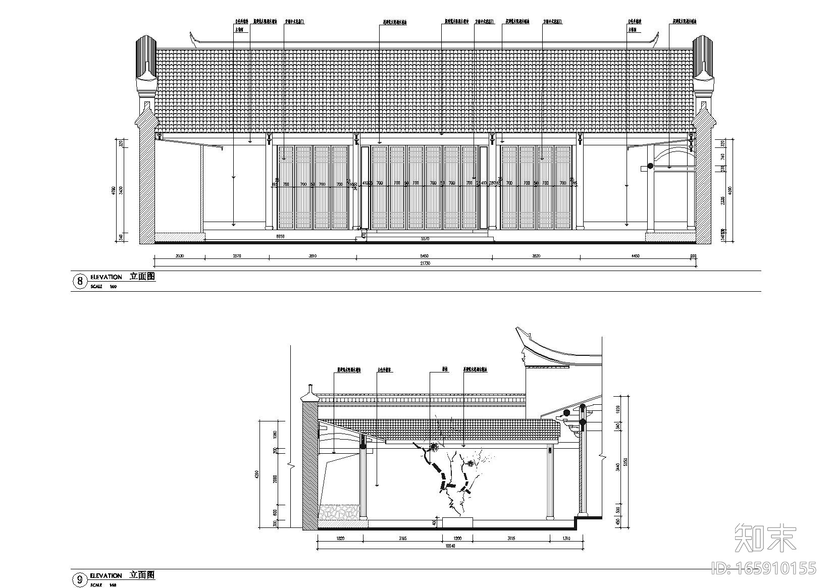 [福建]泉州安民客栈装修工程施工图+效果图施工图下载【ID:165910155】