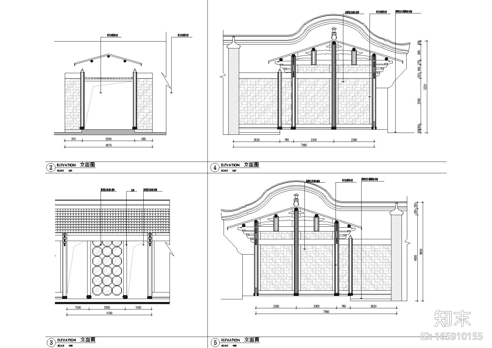 [福建]泉州安民客栈装修工程施工图+效果图施工图下载【ID:165910155】