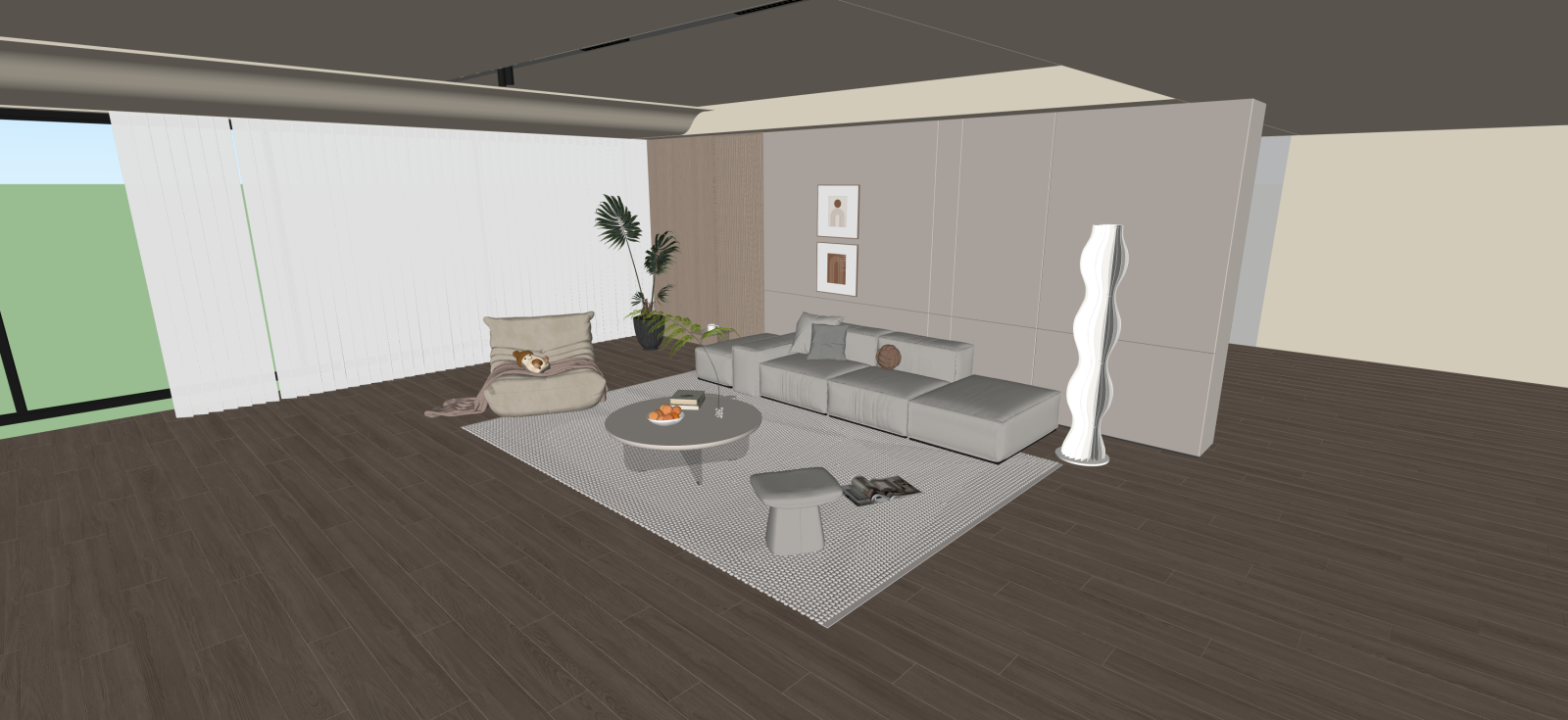 现代家居客厅SU模型下载【ID:1222287206】