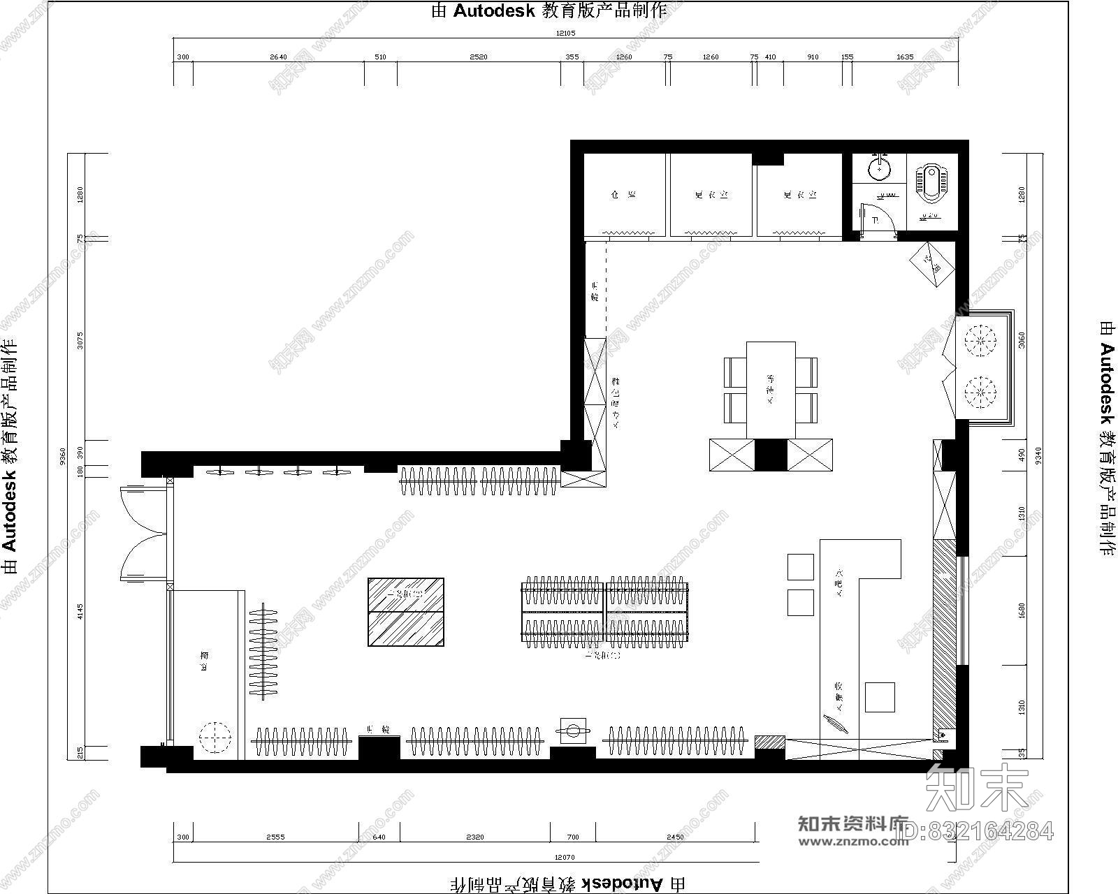 庄姿服饰混搭风格室内精装修施工图包含实景cad施工图下载【ID:832164284】