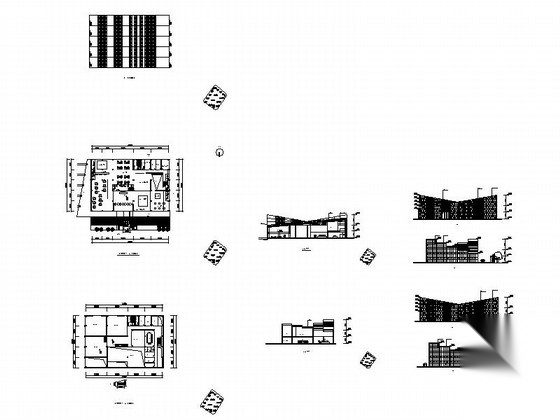 两层递增型售楼中心建筑方案图cad施工图下载【ID:165139143】