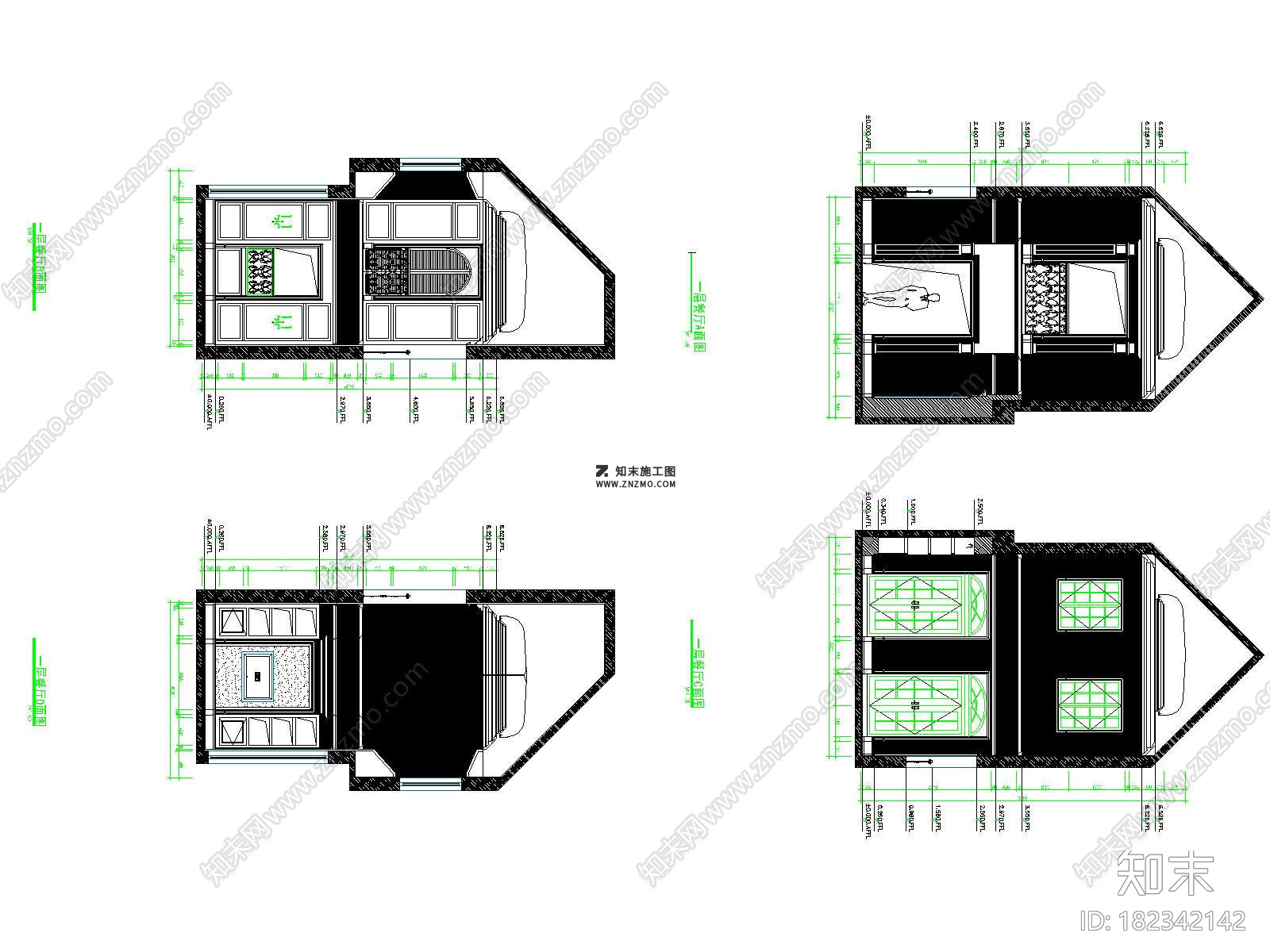 杭州顶级别墅桃花园别墅CAD施工图和高清效果图下载施工图下载【ID:182342142】