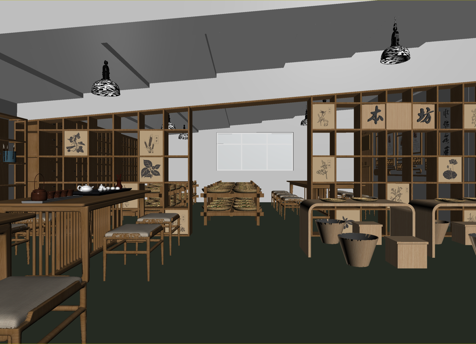新中式茶馆3D模型下载【ID:1214272857】