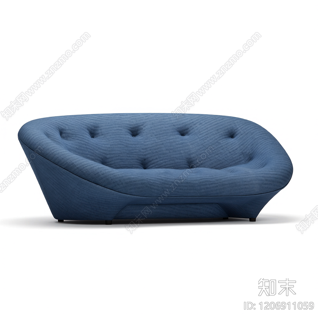 蓝色布艺沙发3D模型下载【ID:1206911059】