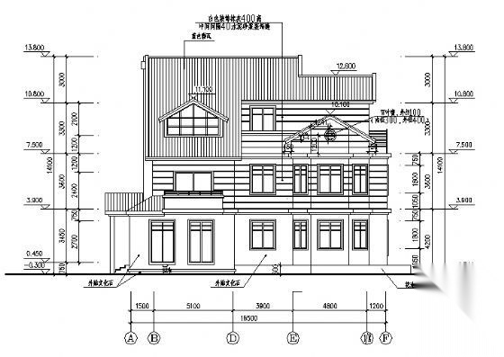 某三层小型办公楼建筑施工图cad施工图下载【ID:151396135】