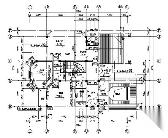 某三层小型办公楼建筑施工图cad施工图下载【ID:151396135】