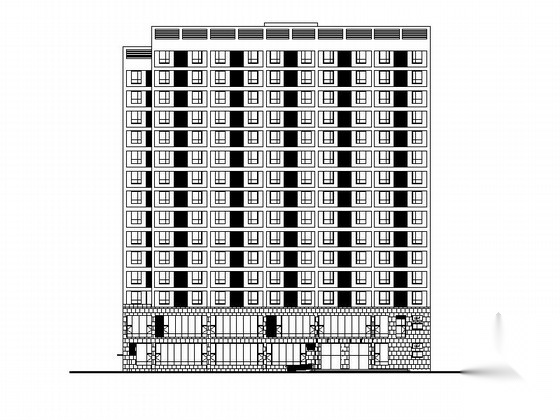 [南昌]高层框架结构酒店式公寓建筑施工图cad施工图下载【ID:165394187】