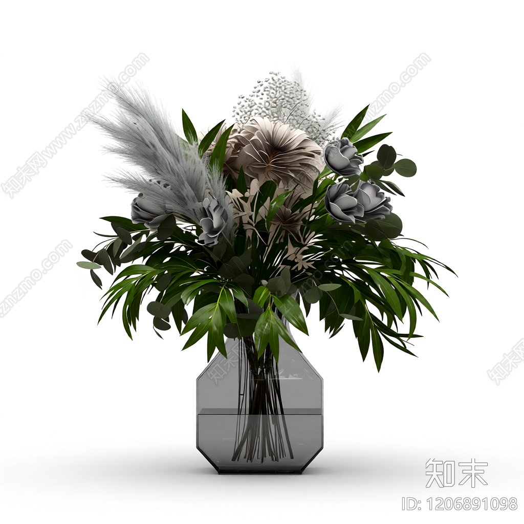 花束插花装饰3D模型下载【ID:1206891098】
