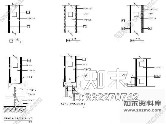 图块/节点石膏板墙体做法详图cad施工图下载【ID:832270742】