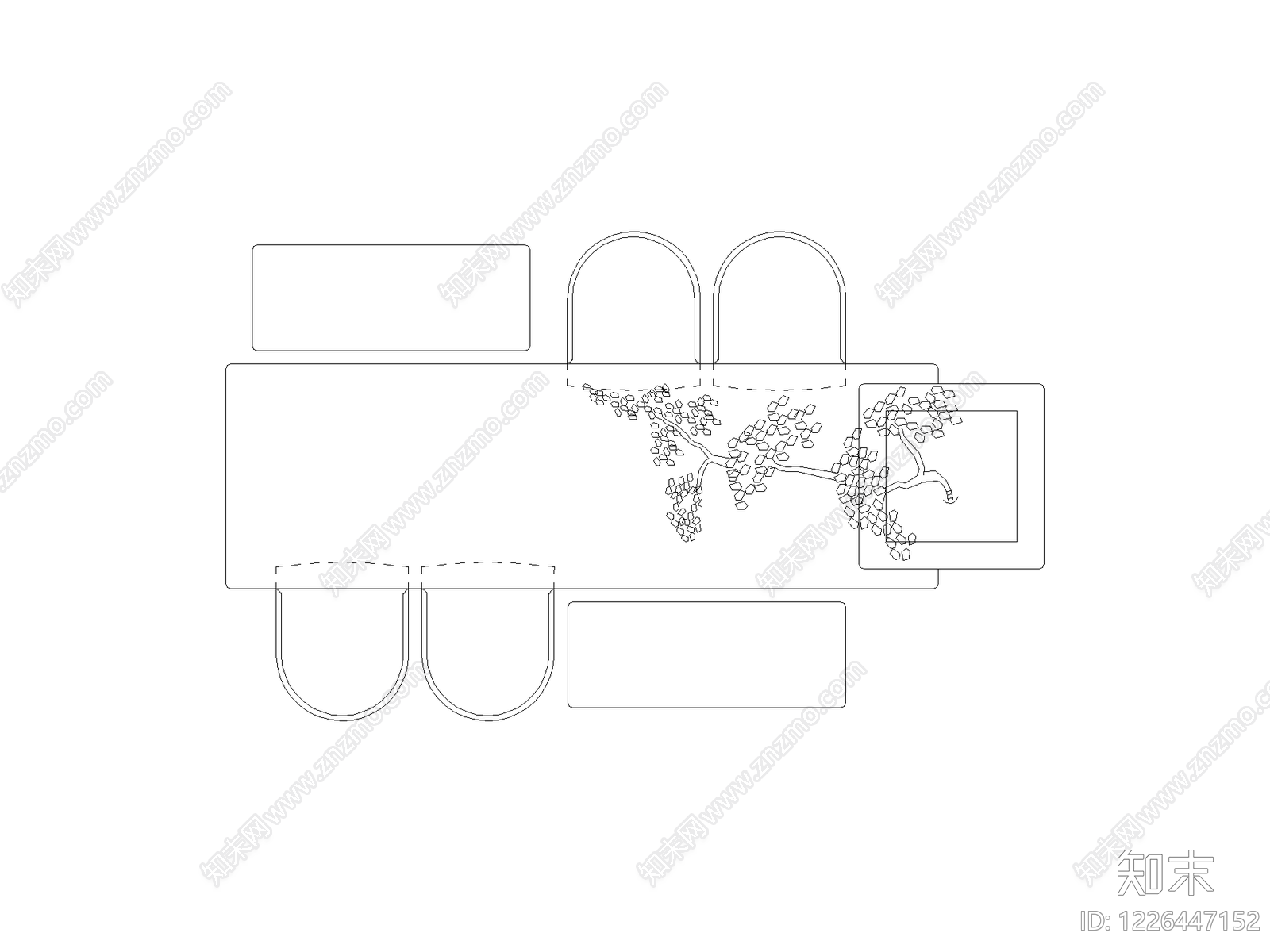 现代桌子CAD图纸