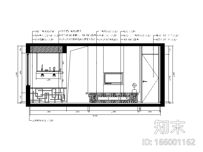 七套现代风格样板房设计CAD施工图（含效果图）施工图下载【ID:166001162】