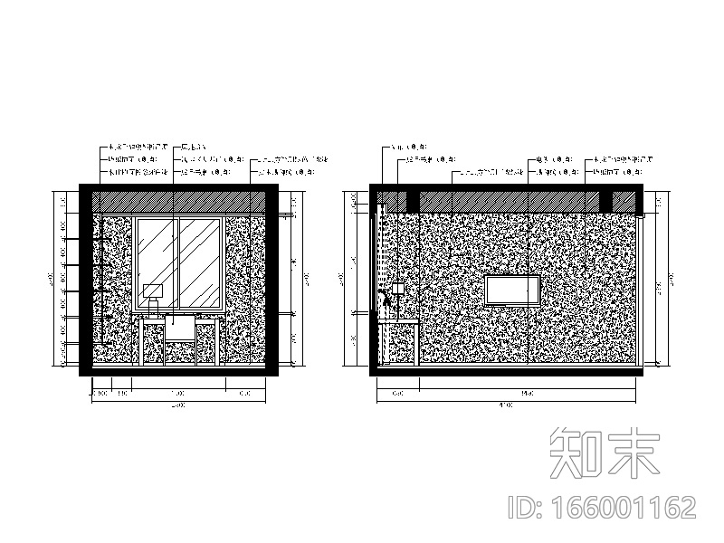 七套现代风格样板房设计CAD施工图（含效果图）施工图下载【ID:166001162】