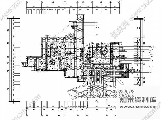 施工图经典酒店大堂装修图cad施工图下载【ID:532053680】