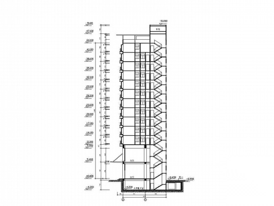 某十二层社会保险中心（办公+住宅）建筑施工图cad施工图下载【ID:164862190】