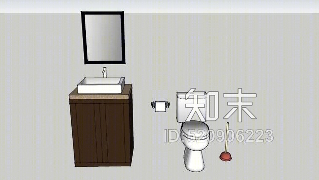 浴室套装SU模型下载【ID:520906223】