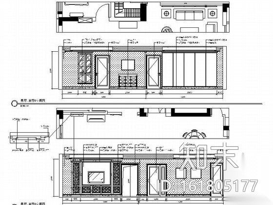 [浙江]简欧新古典风格三居室室内装修CAD施工图（含效果...cad施工图下载【ID:161805177】