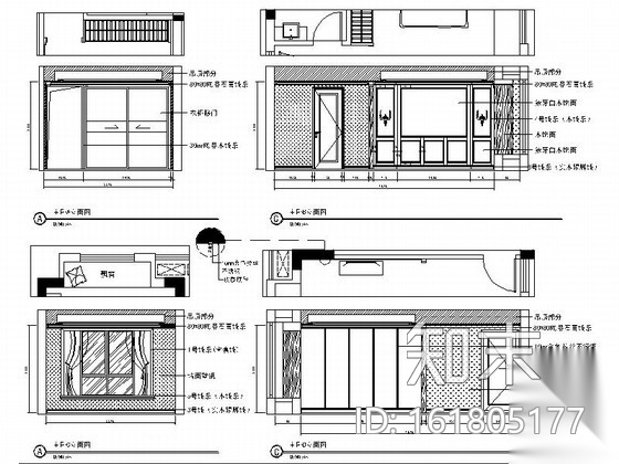 [浙江]简欧新古典风格三居室室内装修CAD施工图（含效果...cad施工图下载【ID:161805177】