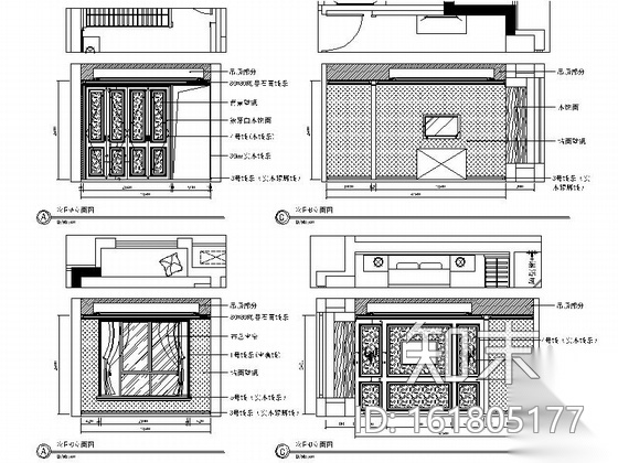 [浙江]简欧新古典风格三居室室内装修CAD施工图（含效果...cad施工图下载【ID:161805177】