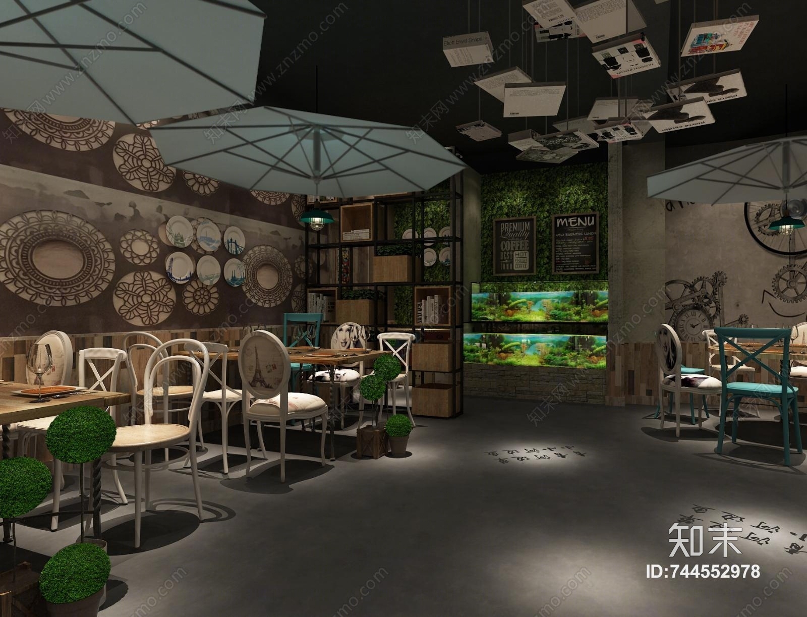 工业风茶餐厅3D模型下载【ID:744552978】