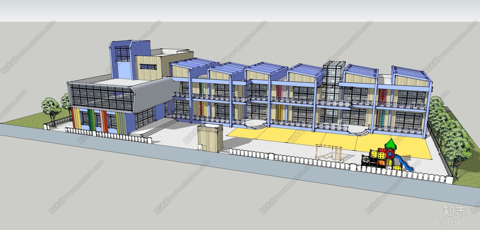 现代幼儿园SU模型下载【ID:172382259】