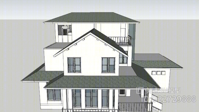 别墅别墅SU模型下载【ID:922729888】