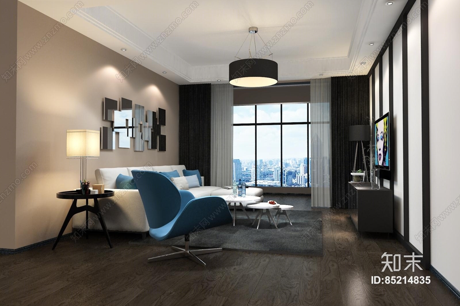 现代客餐厅3D模型下载【ID:85214835】