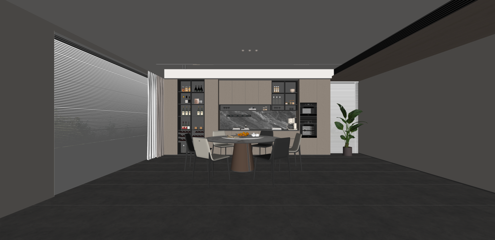 现代家居餐厅SU模型下载【ID:1216012670】