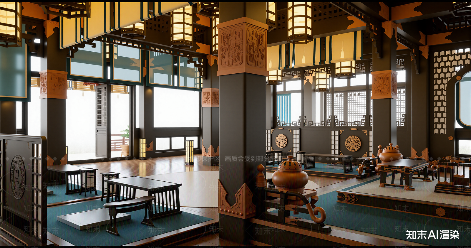 中式博物馆SU模型下载【ID:1215937768】