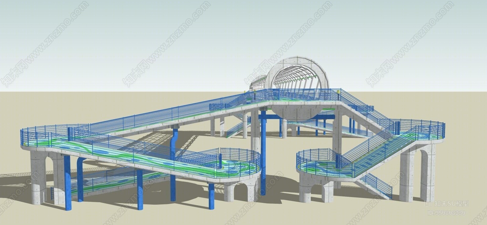 现代风格天桥SU模型下载【ID:950808330】